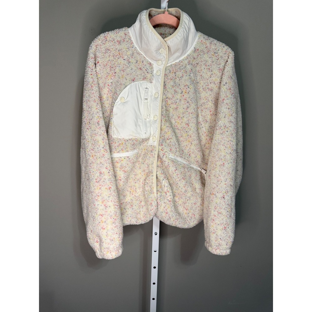 FP Movement by Free People Speckled Cream Sherpa Zip Jacket - Picture 3 of 9